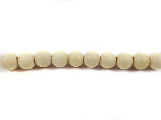 Perles en bois - Blanc mat - 8 mm - x 10  Ma Boutique de Perles