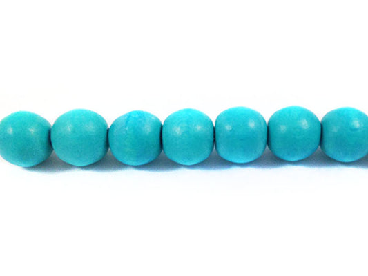 Perles en bois - Turquoise mat - 8 mm - x 10  Ma Boutique de Perles