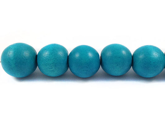 Perles en bois - Turquoise mat - 15 mm - x 4  Ma Boutique de Perles