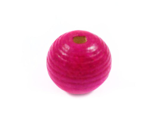 Perle en bois 20 mm - Fuchsia - x 1  Ma Boutique de Perles