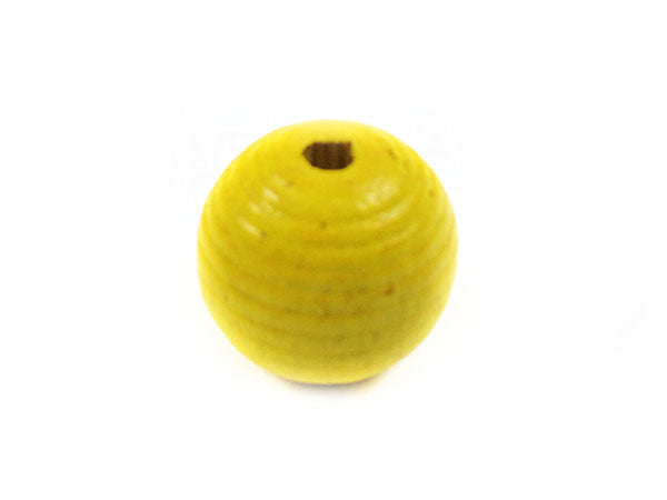 Perle en bois 20 mm - Jaune - x 1  Ma Boutique de Perles