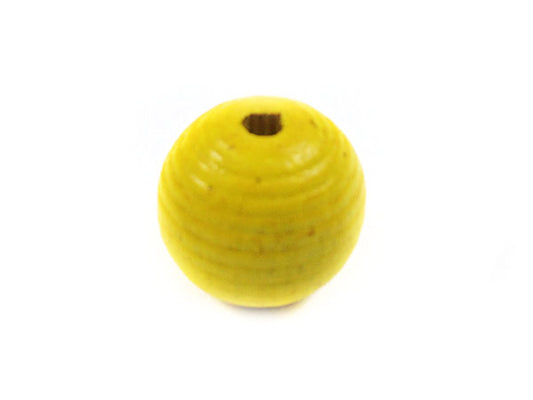 Perle en bois 20 mm - Jaune - x 1  Ma Boutique de Perles