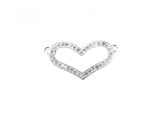 Pendentif coeur strass - x 1  Ma Boutique de Perles