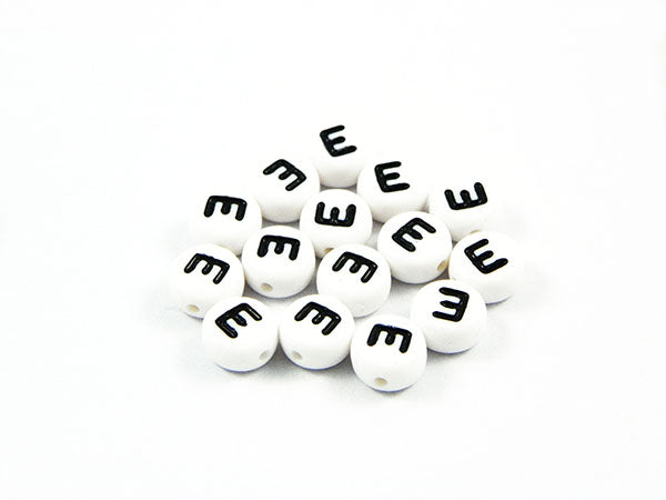 Perle lettre E - 7 mm - x 5  Ma Boutique de Perles