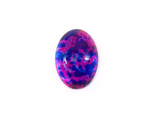 Cabochon ovale en verre peint - 18 x 13 mm - Dominante de violet - x 1  Ma Boutique de Perles