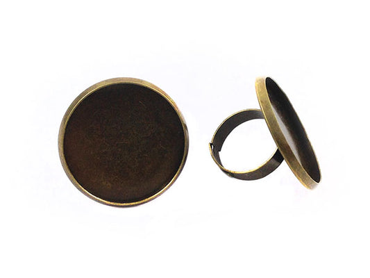 Bague réglable pour cabochon 27 mm - Bronze - x 1  Ma Boutique de Perles