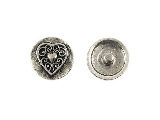 Bouton-pression coeur sculpté - 20 mm - x 1  Ma Boutique de Perles