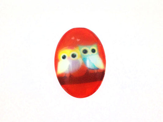 Cabochon ovale hibou - 25 x 18 mm - x 1  Ma Boutique de Perles