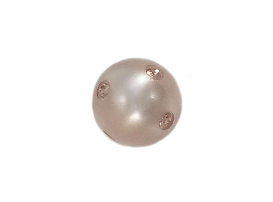 Perle ronde Polaris - 12 mm - Light rose - Brillante et strass Swarovski - x 1  Ma Boutique de Perles