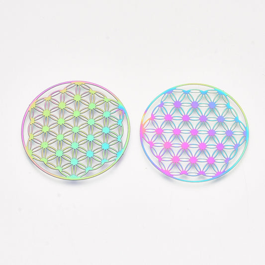 Estampe ronde - 40 mm - Multicolore - x 1 - Ma Boutique de Perles